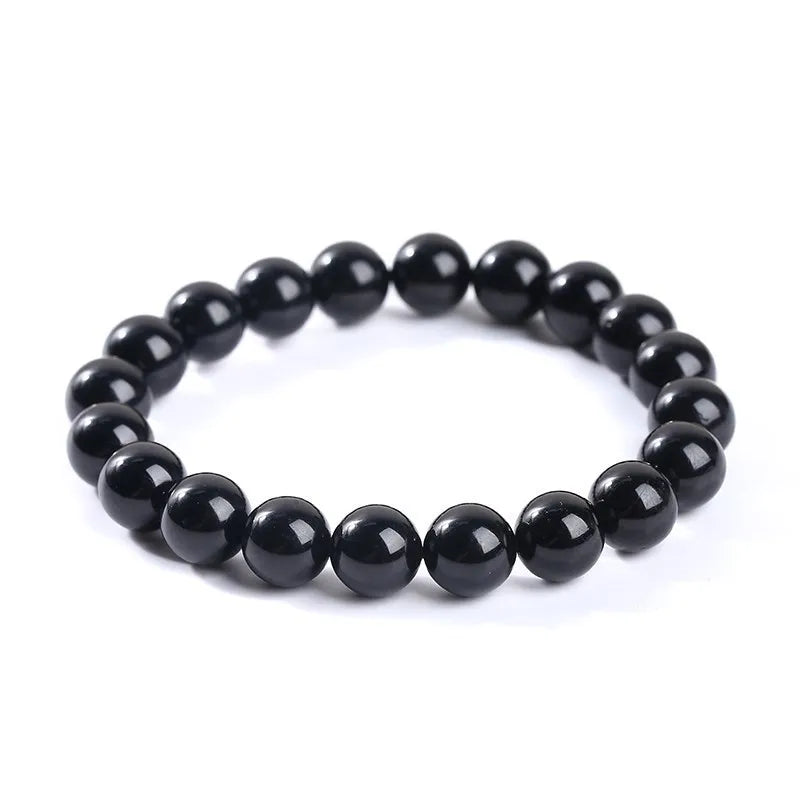 JD Natural Stone 7A Black Tourmaline Bead Bracelets Women Healing