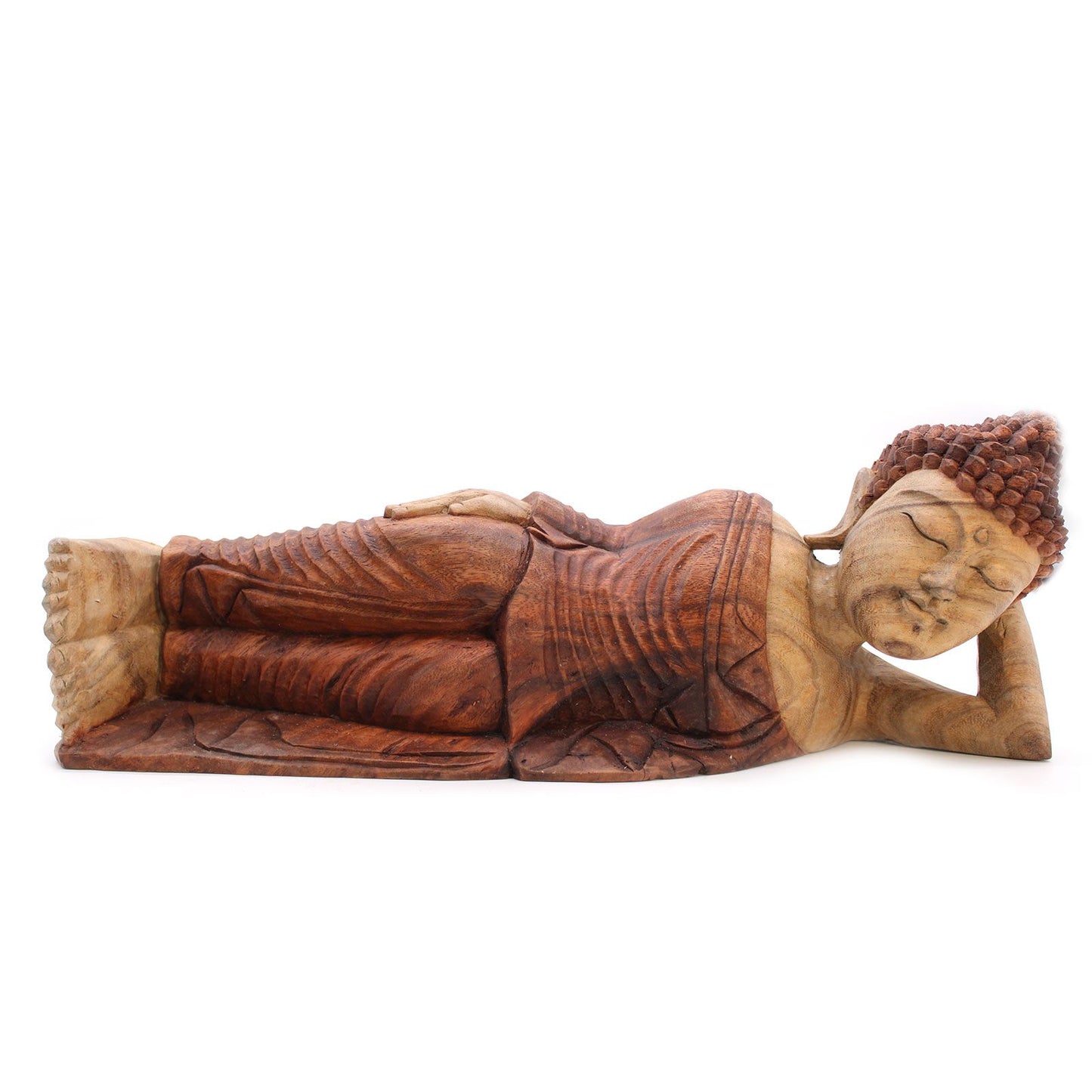 Carved Suar Wood Buddha Statue - 50cm