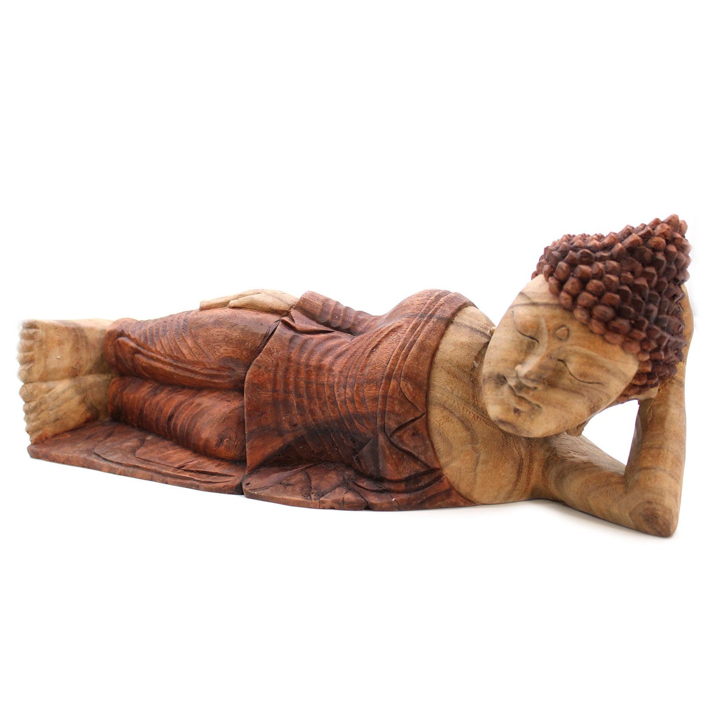 Carved Suar Wood Buddha Statue - 50cm