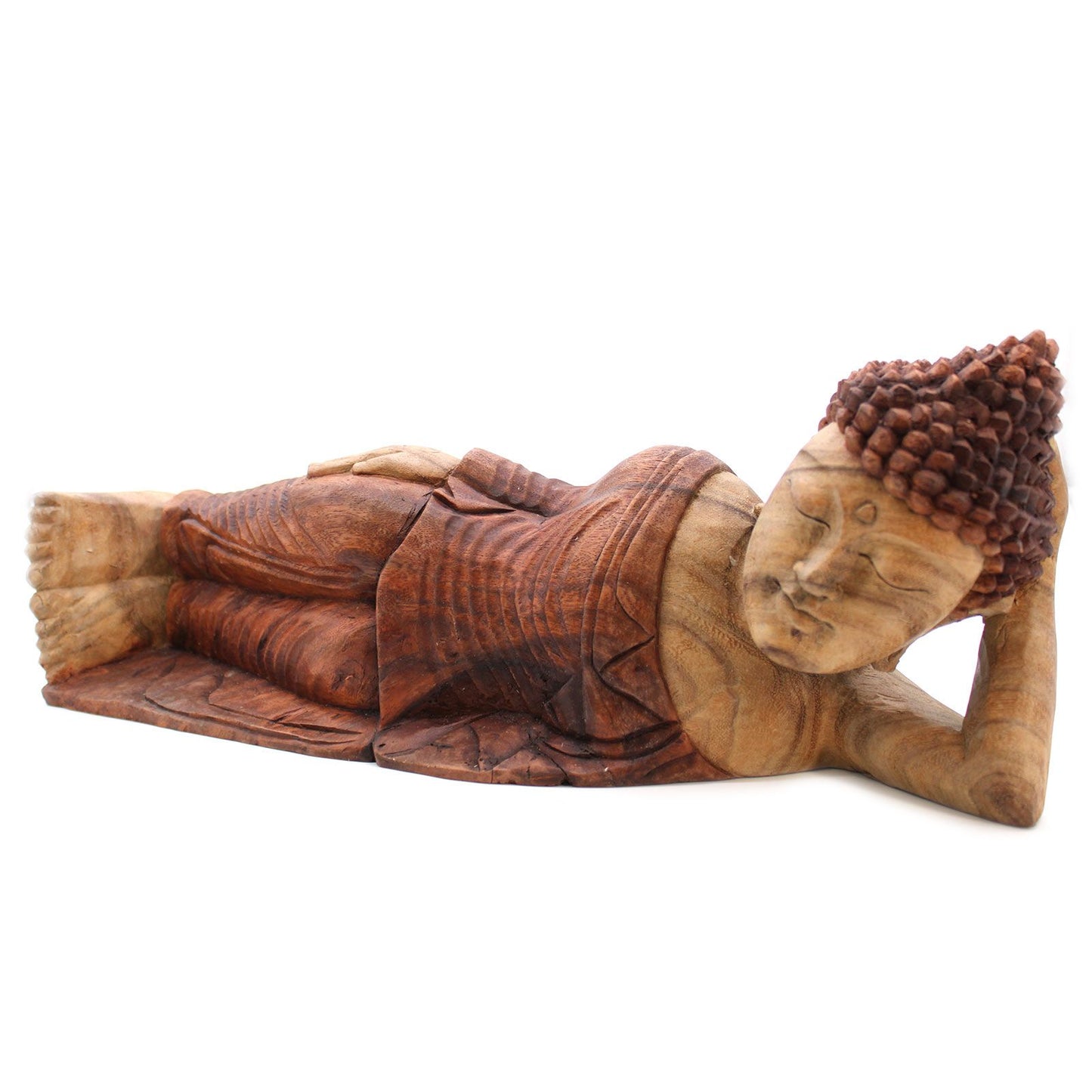Carved Suar Wood Buddha Statue - 50cm