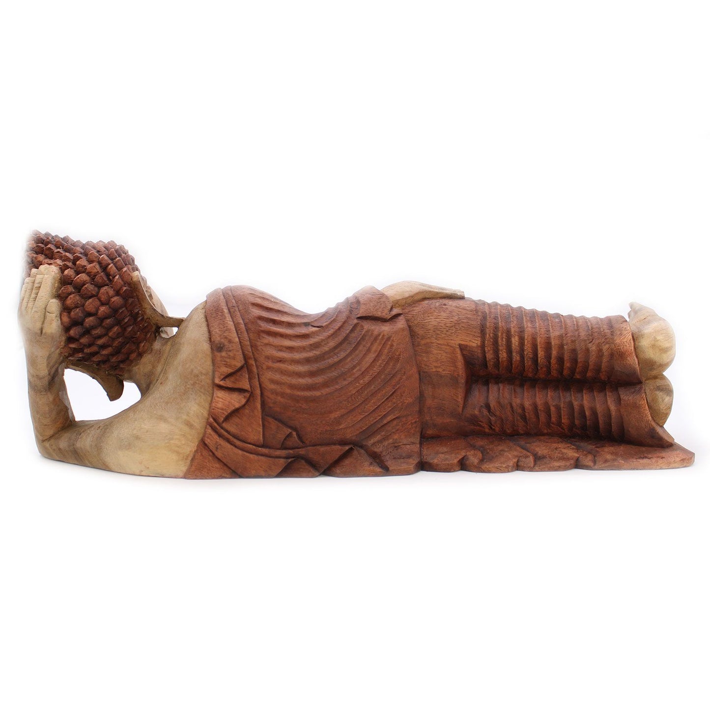 Carved Suar Wood Buddha Statue - 50cm