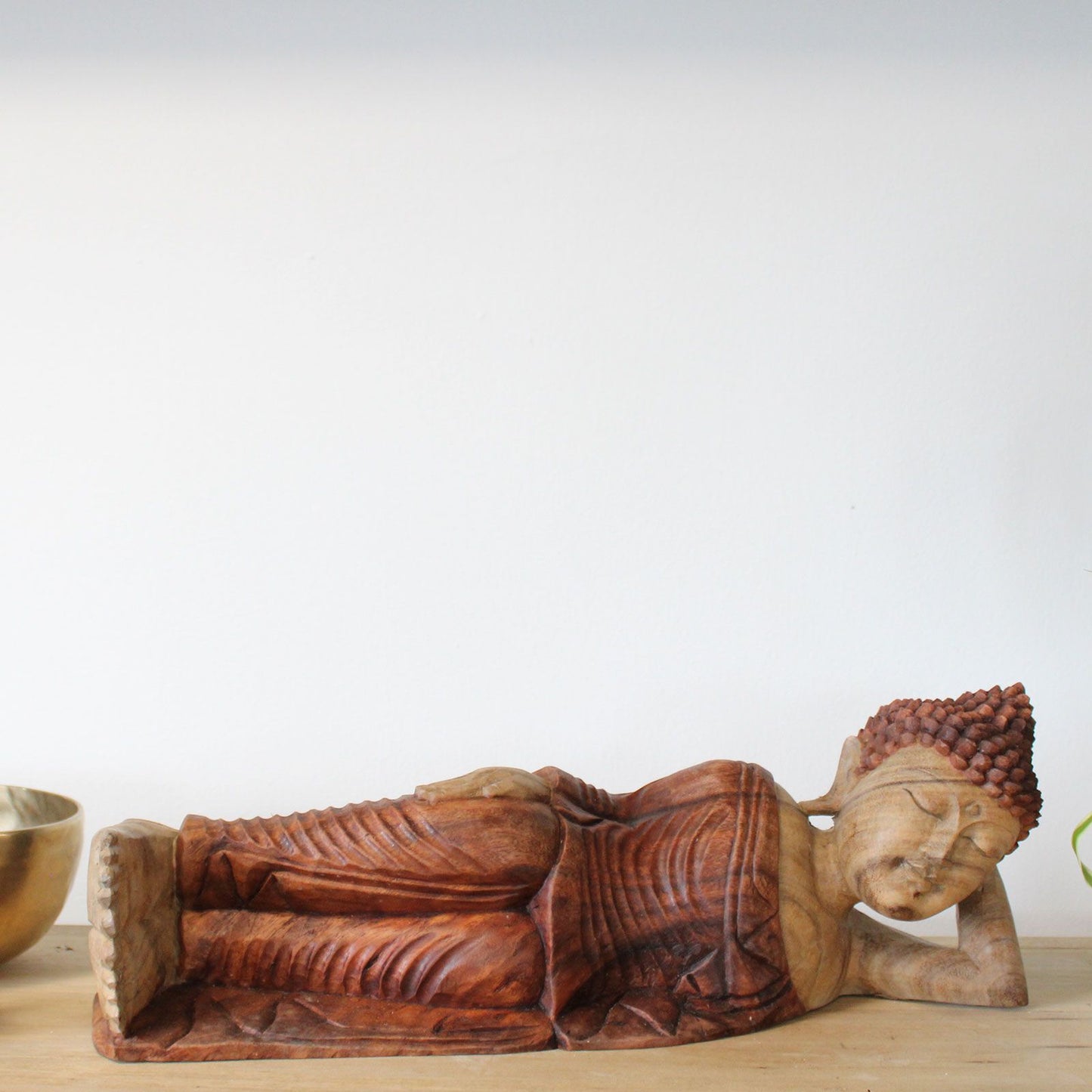 Carved Suar Wood Buddha Statue - 50cm